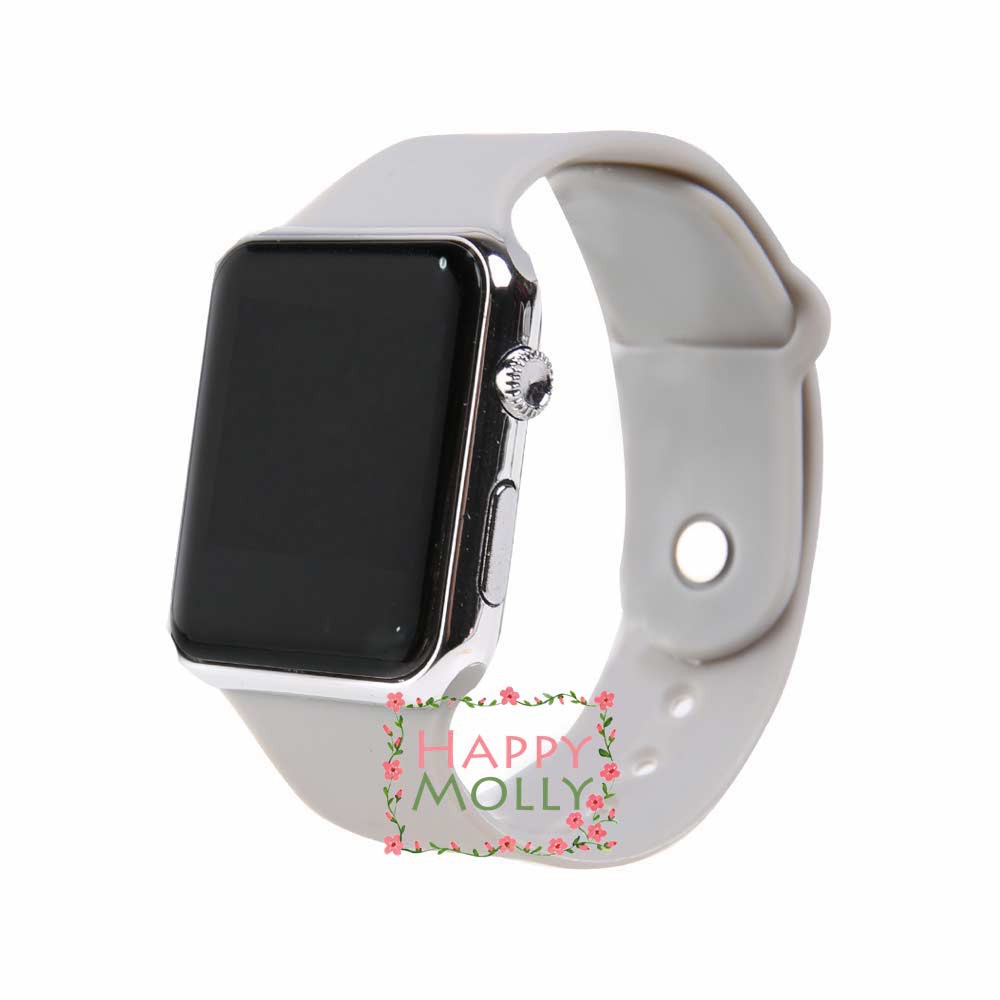 LED Watch [ Grey Silver ] Jam Tangan Digital Pria &amp; Wanita - Strap Rubber