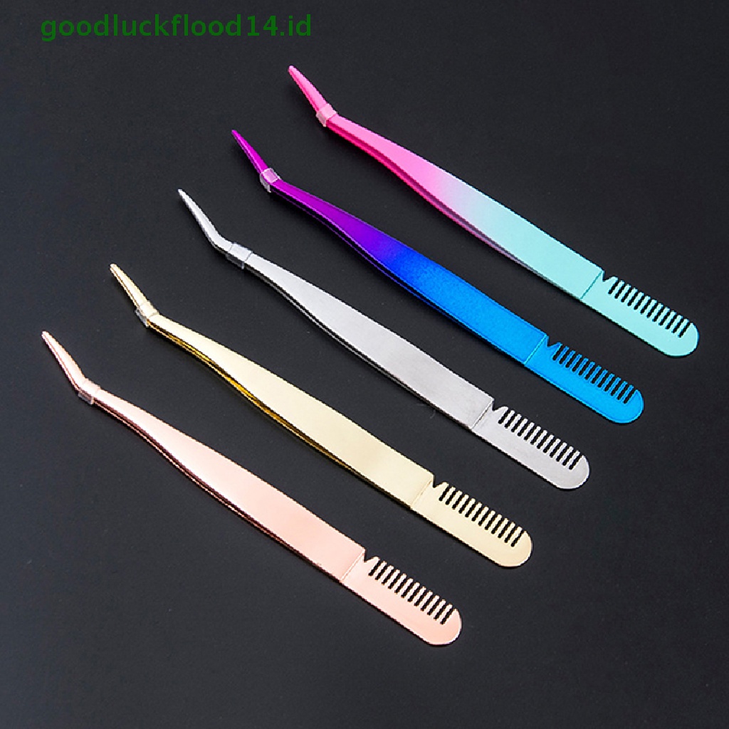 (GOOGFOUR) Pinset Alis Dengan Sisir Bahan Stainless Steel