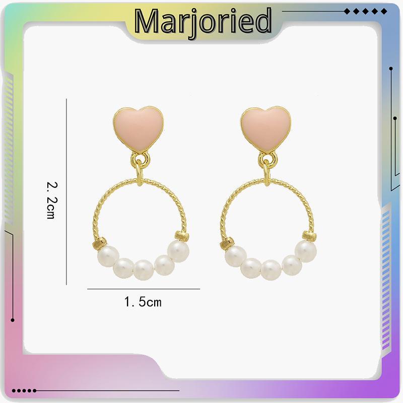 Anting geometris cincin kecil anting -anting mutiara cinta manis-MJD