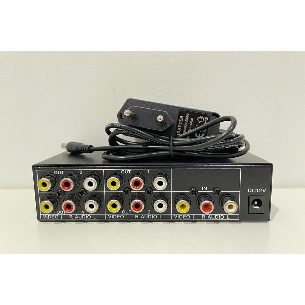 4 Load Video Audio AMP Splitter 104 AV Splitter 4 Port