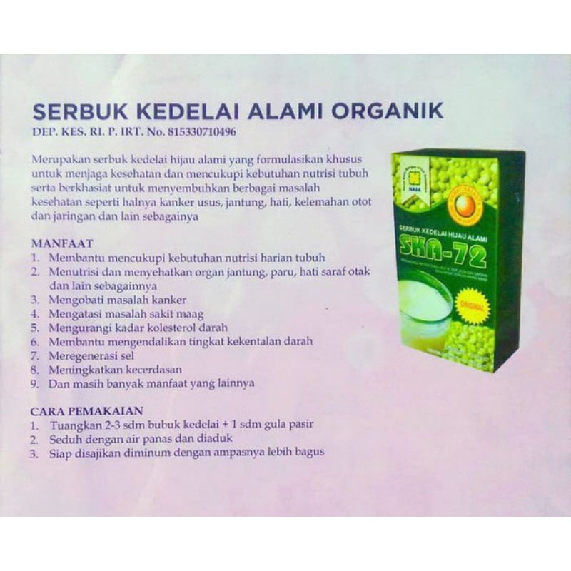 

susu kedelai/susu tambah nafsu makan/susu herbal nasa/SKAO NASA/Serbuk kedelai organik nasa