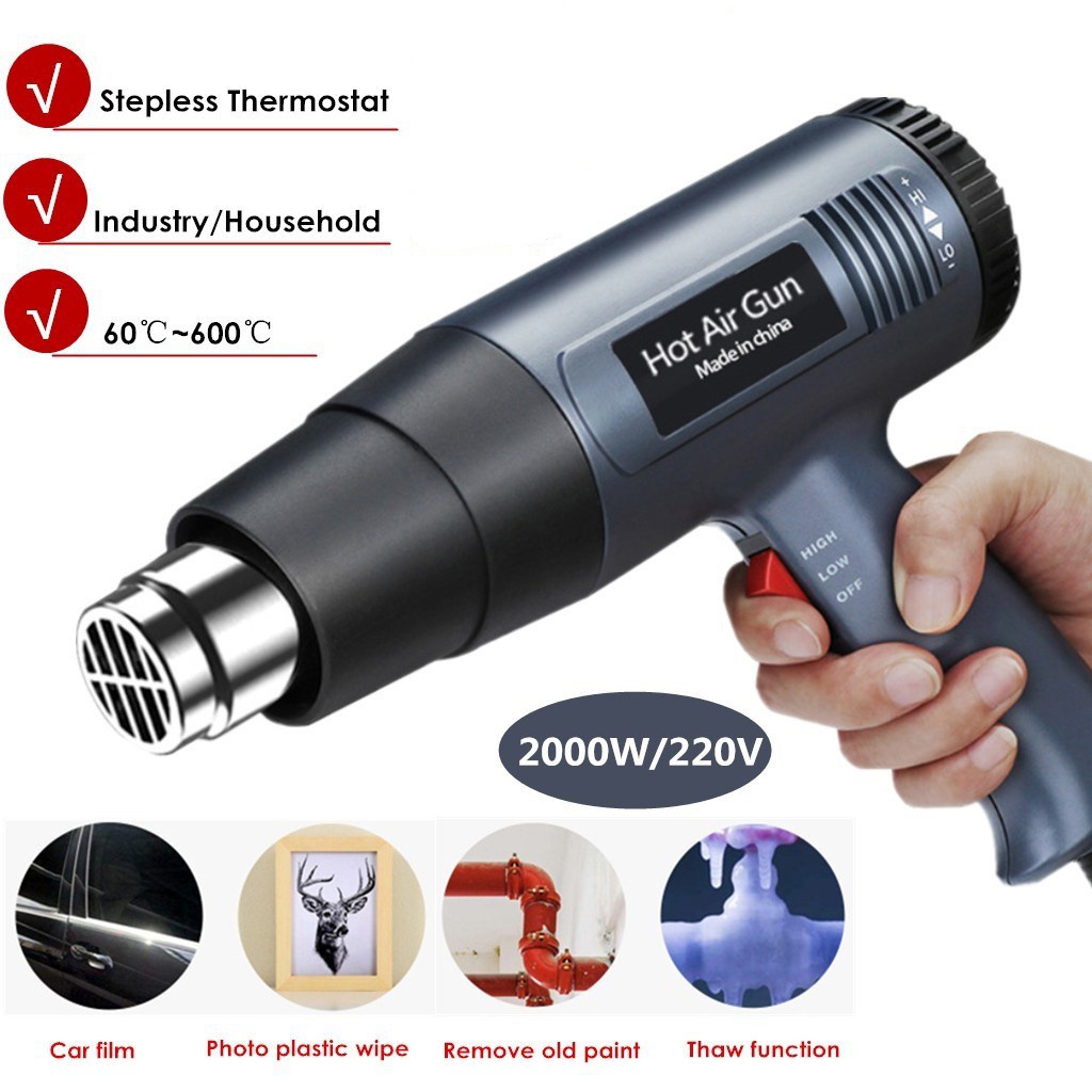 Reaim Heat Gun HGA-2000 Air Mesin Pemanas Pistol Angin Panas  Hot Gun Hot Air Gun Heat Gun Hijau Pemanas Skotlet Pemanas Skotlet