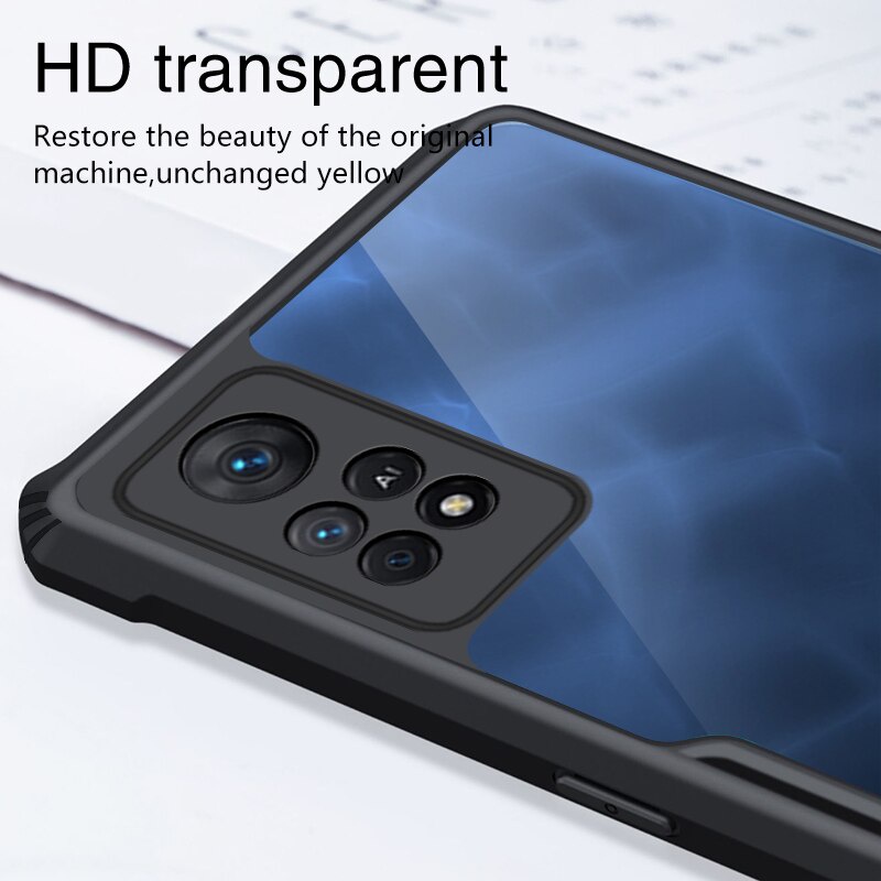 Case Xiaomi RedmI Note 11 Pro 2022 Casing Transparent + Tempered Glass Full Layar