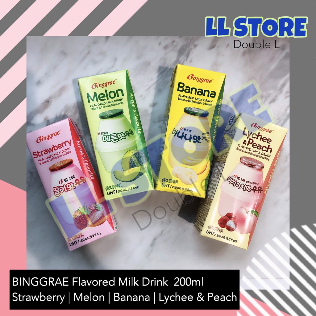 Jual BINGGRAE Flavored MIlk 200 Ml | Strawberry | Melon | Banana ...