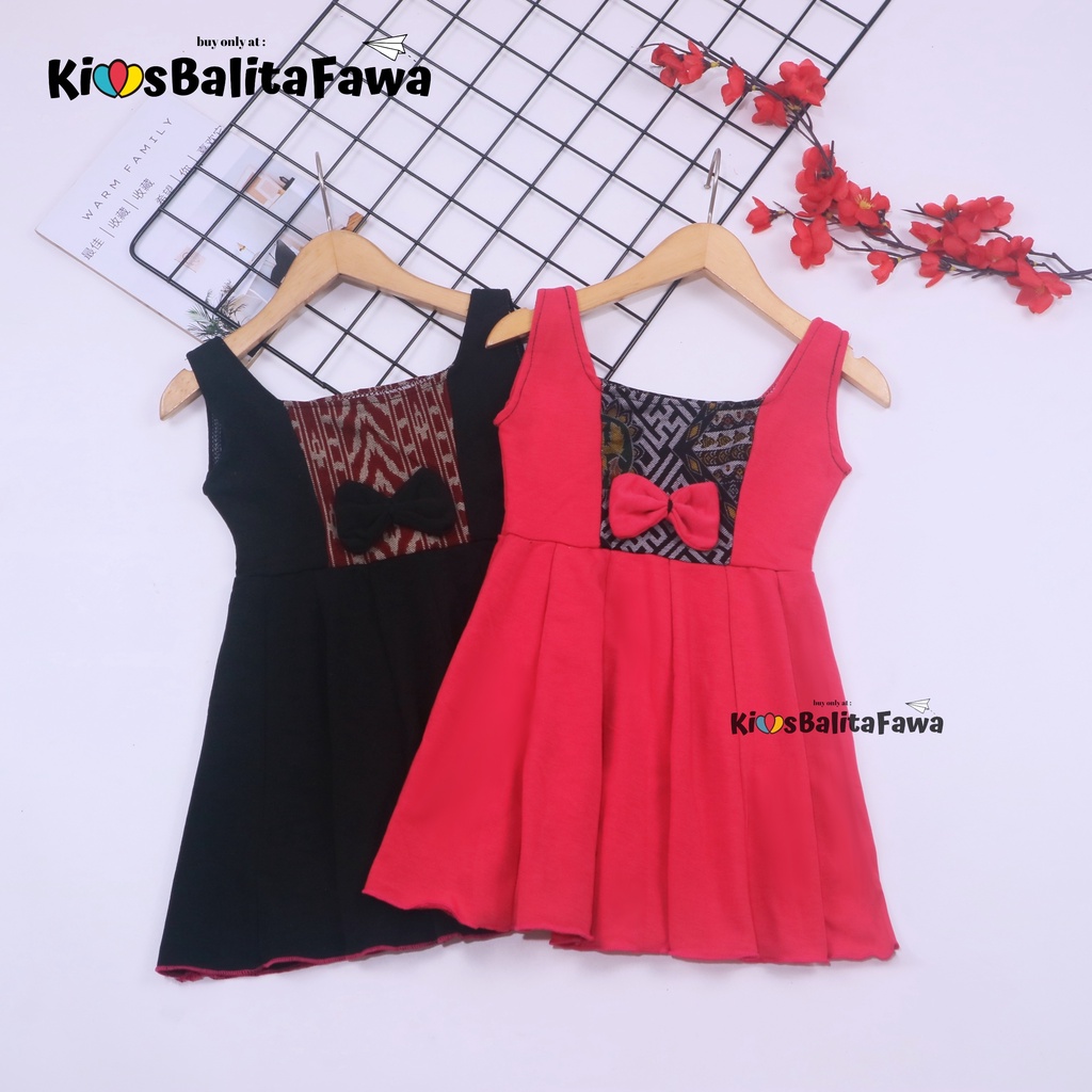 (BATIK) Dress Clairine uk 1-2 Tahun / Baju Yukensi Adem Fashion Pesta Dres Anak Perempuan