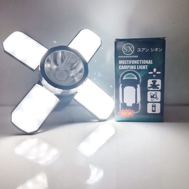 [BAYAR DI TEMPAT] LAMPU CAMPING SHUANGXIONG MULTIFUNCTIONAL RECHARGEABLE CAMPING LAMP