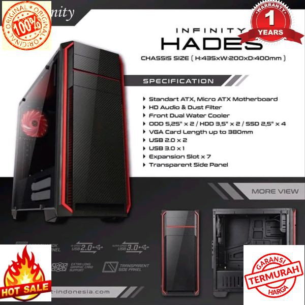 Terlaris CPU GAMING CORE i5 7400 kabylake feat VGA GTX 1060 3GB Super High End