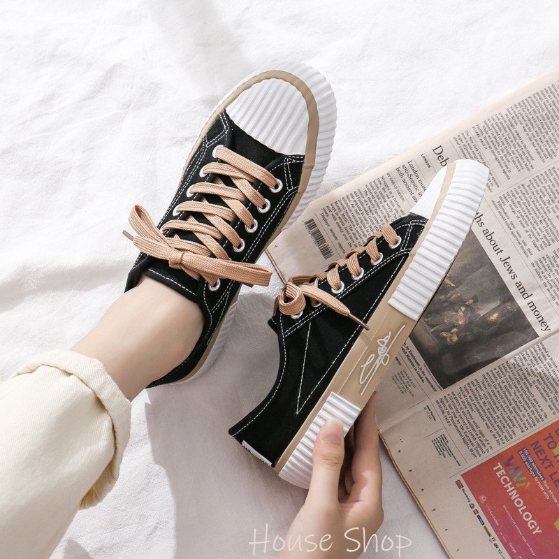 HS-0250[ Bisa COD ] Sepatu Sneakers Canvas Wanita Original Import sytel Korea-Sepatu Kanvas Wanita Import sytel Korea High Quality