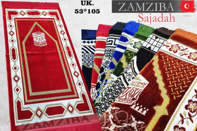 ZAMZIBA Sajadah Turki PREMIUM MIDI Turki Turkiye Turkey Bahan Tebal /pcs Oleh Oleh Haji dan Umroh