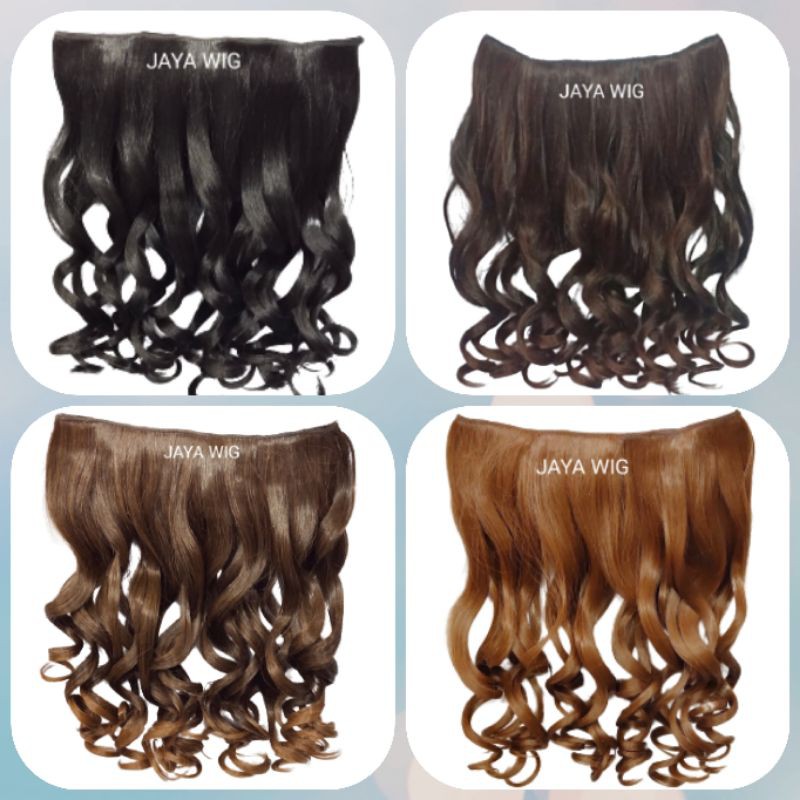 Hair Klip Big Layer Curly Panjang 45cm Dan 60cm Sambungan Rambut Belakang Yang Pake Klip Hair clip