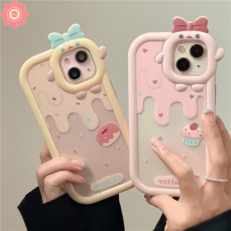 Soft Case TPU Glossy Anti Pecah Desain Es Krim Kue Donat Untuk IPhone 6 6S 7 8 Plus XR 14 13 12 11 Pro MAX 14 Plus X XS MAX SE 2020