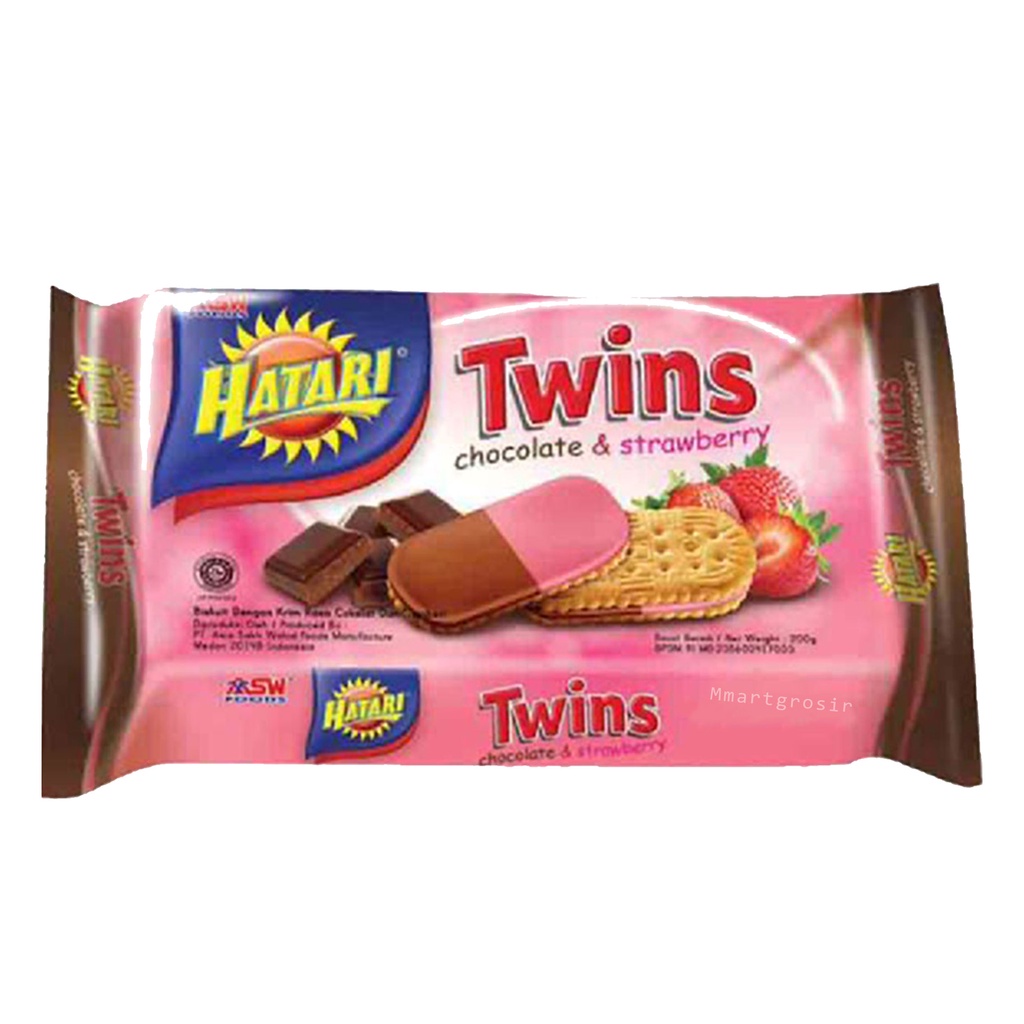 Biscuit Hatari Twins / Biskuit Krim Renyah / Biskuit Rasa Chocolate &amp; Strawberry / 190gr