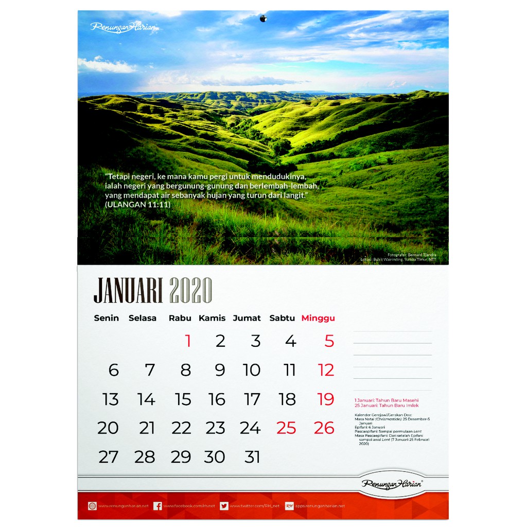 Kalender Dinding Renungan Harian 2020