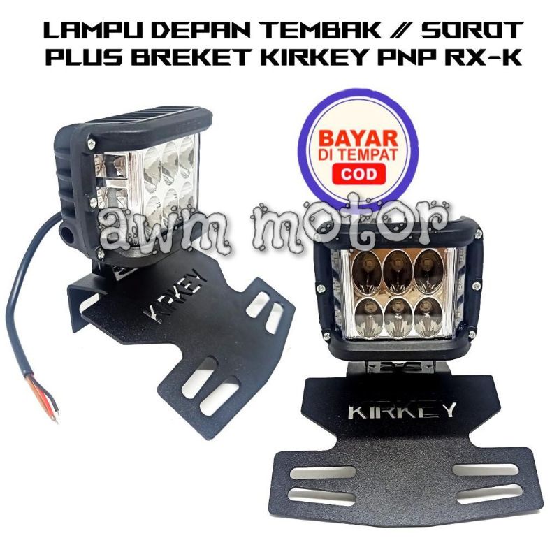 (Paket) Lampu Depan LED 6 mata jumbo+Brekat Motor Yamaha RX-KING,RX-Z &amp; RX-Special