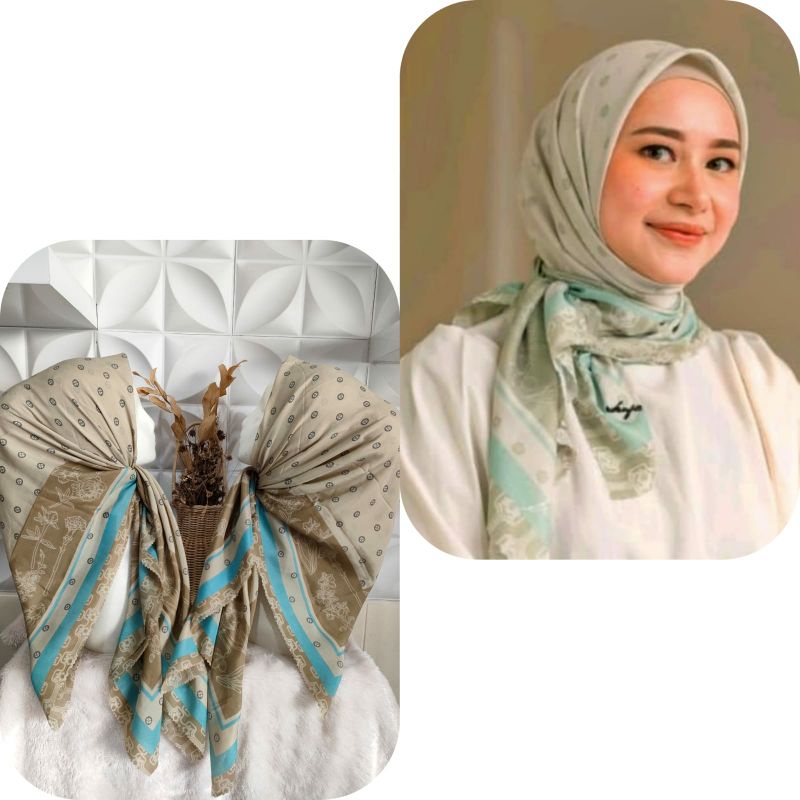 Hijab motif Louisaluna / Hijab Branded segi empat