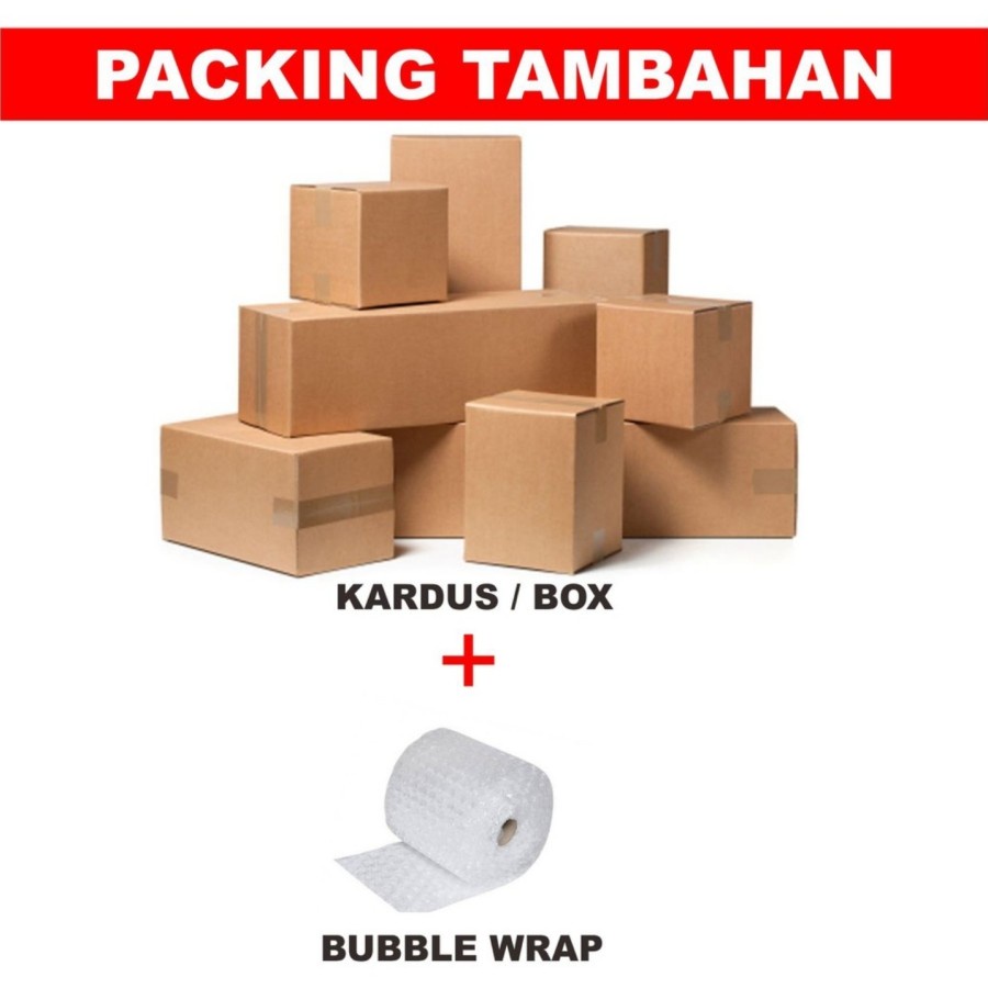 

Packing Kardus Extra Bubble Wrap Tambahan Paket Lebih Aman & Tebal