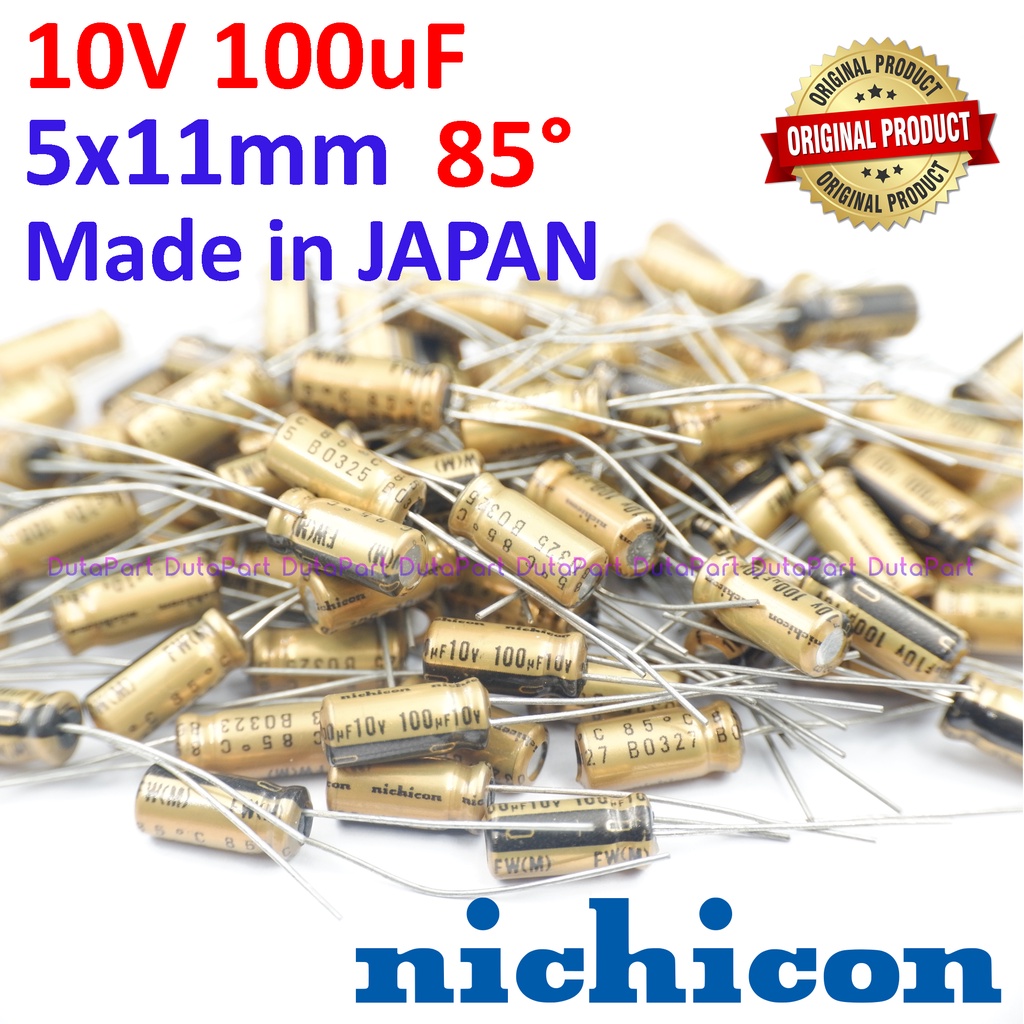 10V 100uF ORIGINAL NICHICON GOLD JAPAN Kapasitor Capasitor Elko Elco