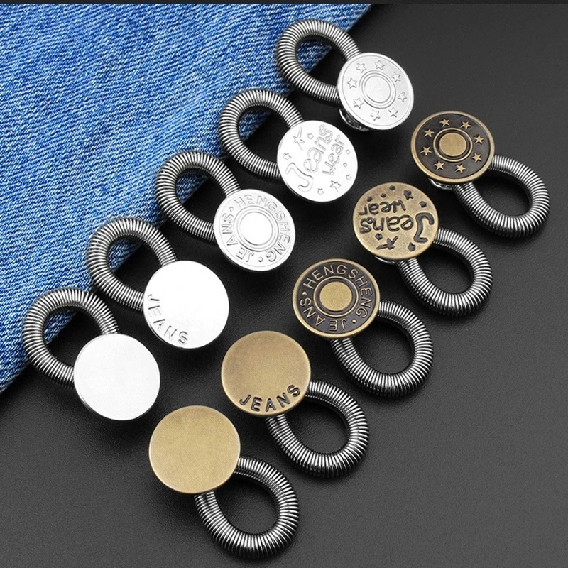Kancing Extender Bahan Logam Dapat Ditarik Dapat Disesuaikan Untuk Celana Jeans