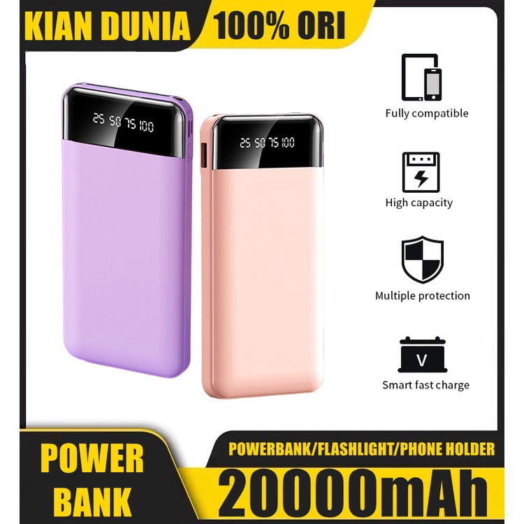 20000mAh Powerbank Kapasitas Besar Power Bank TYPEC 4 Cables Fast Charging Portable 5 Output 3 Input  Kecepatan Pengisian Luar Biasa