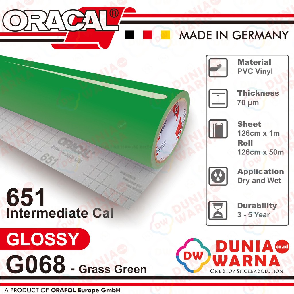 Stiker Oracal 651 Lebar 126 Cm Meteran Warna Biasa Skotlet Mobil