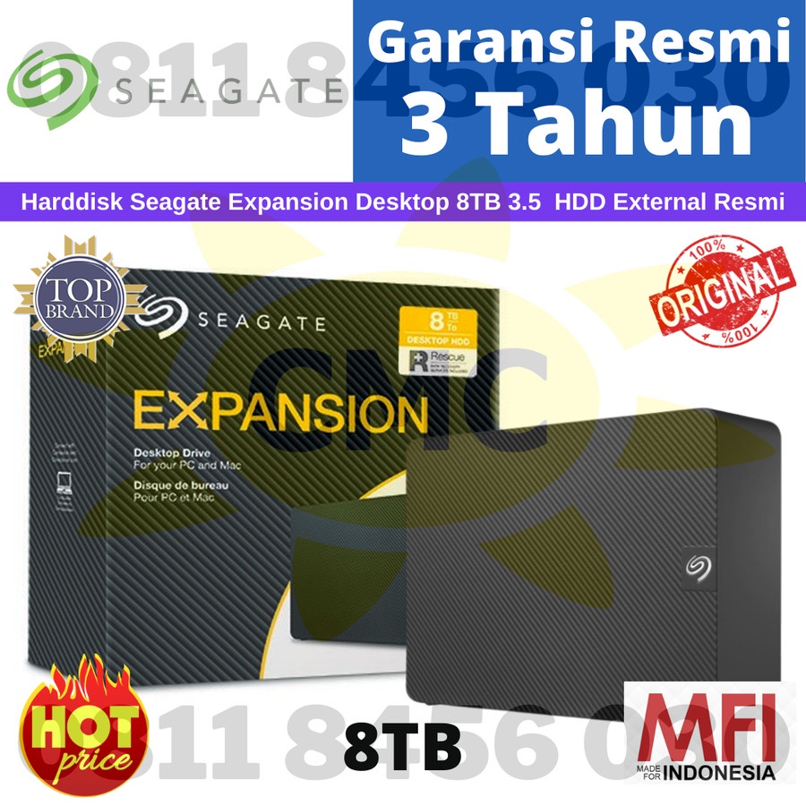 Seagate Expansion Desktop 8TB USB3.0 HDD Hardisk Eksternal Resmi