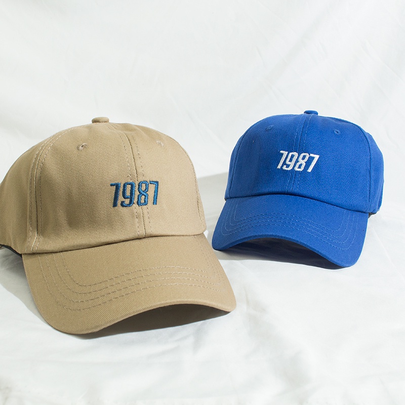 Topi Baseball Motif Bordir 1987 Gaya Korea Untuk Pria / Wanita