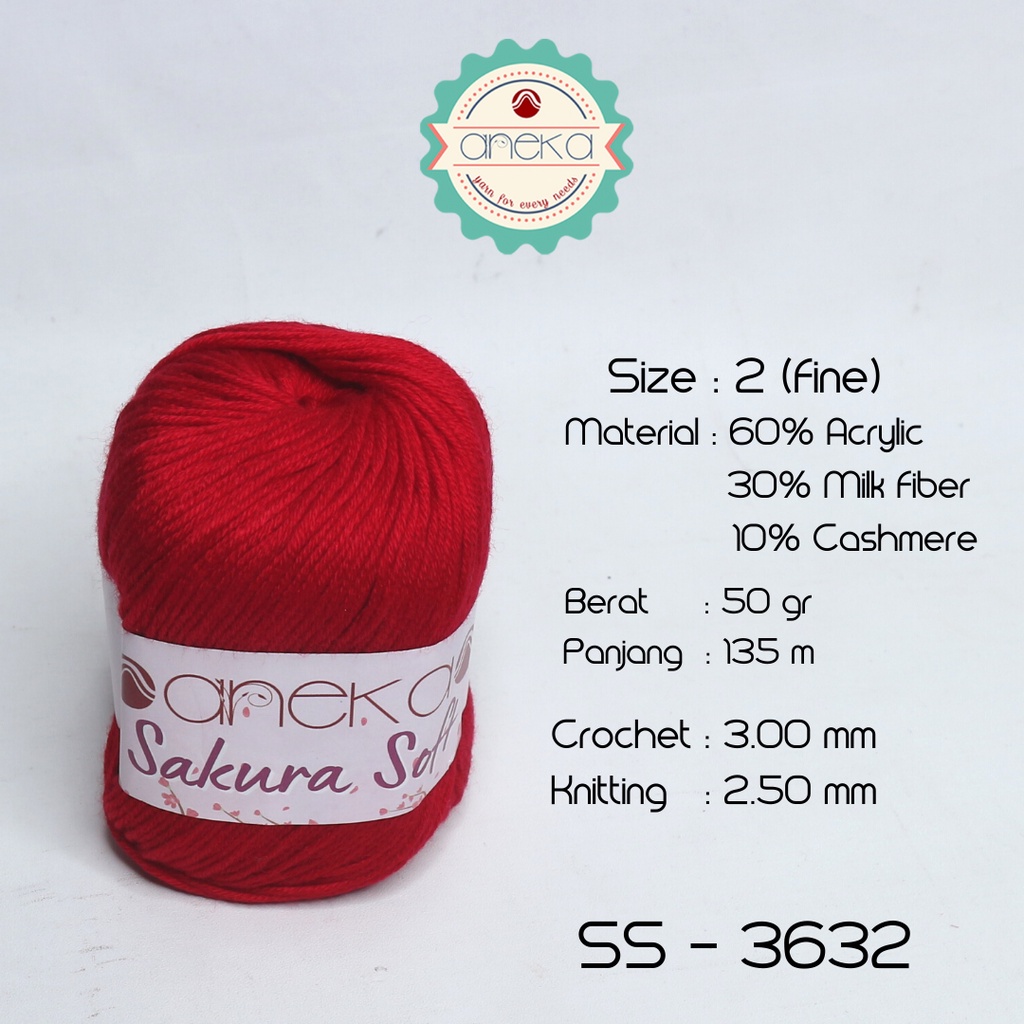 Benang Rajut Sakura Soft / Silk Cotton Milk Cotton Yarn - 3632