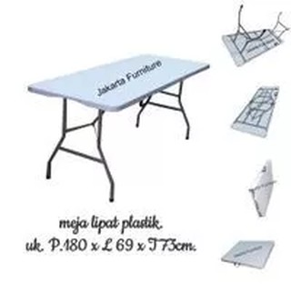  Meja  lipat  Folding table plastik  UK 180 x 69 x 74 cm 