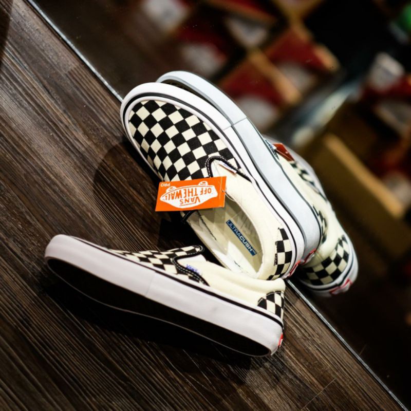 Vans Slip On Pro Checkerboard Black White