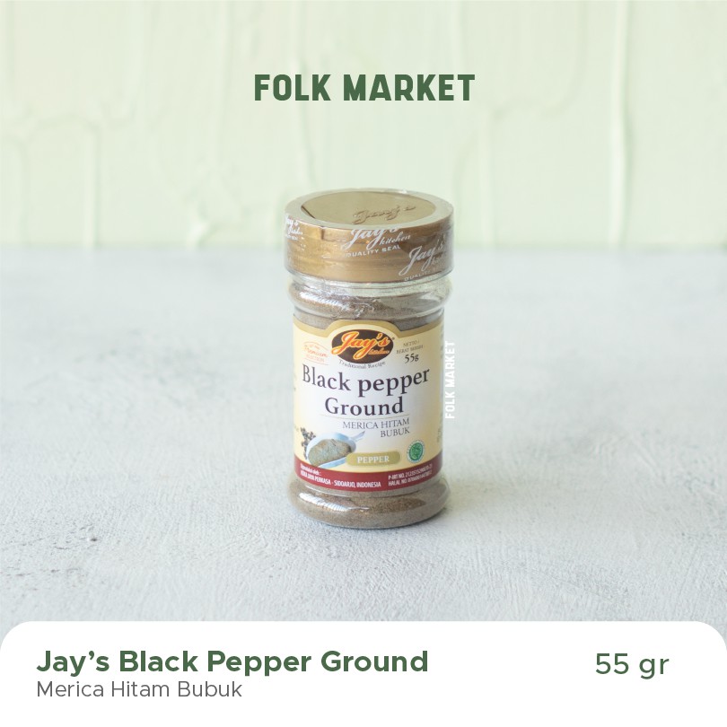 

Jay's Black Pepper Ground 55 gr | Merica Hitam Bubuk