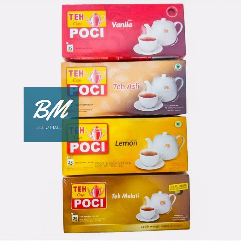 

Teh Poci Celup 25 s / Teh Celup Cap Poci isi 25 Asli Melati Jasmine Vanila Lemon