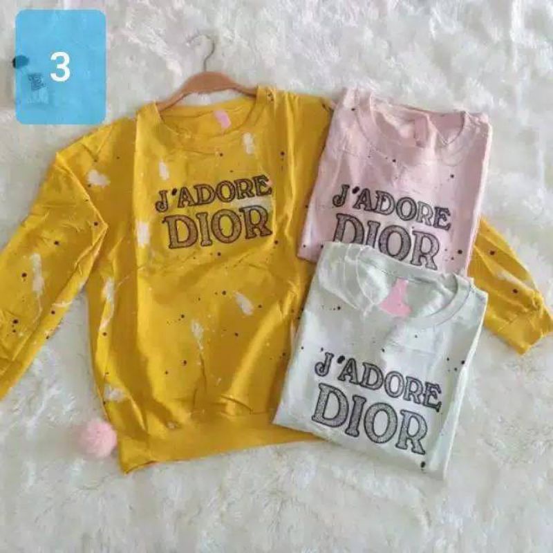 Atasan Kaos Import Bordir Dior J'Adore Bercak Premium Mojo Cantik Ready Siap Kirim