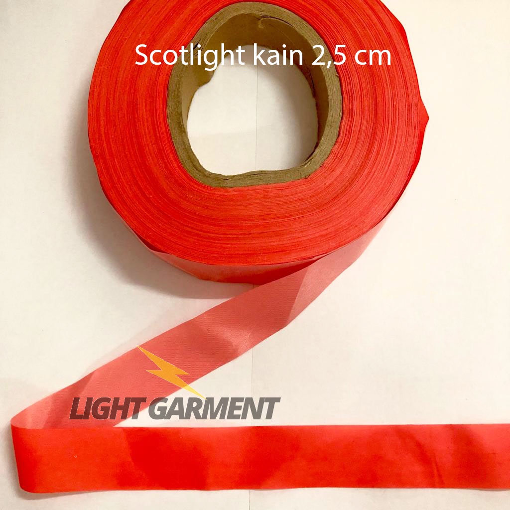 Pita Scotlight / Scotchlite / Skotlet Kain Warna lebar 2,5 cm isi 100 meter / Kain reflektif reflektor reflective pemantul cahaya