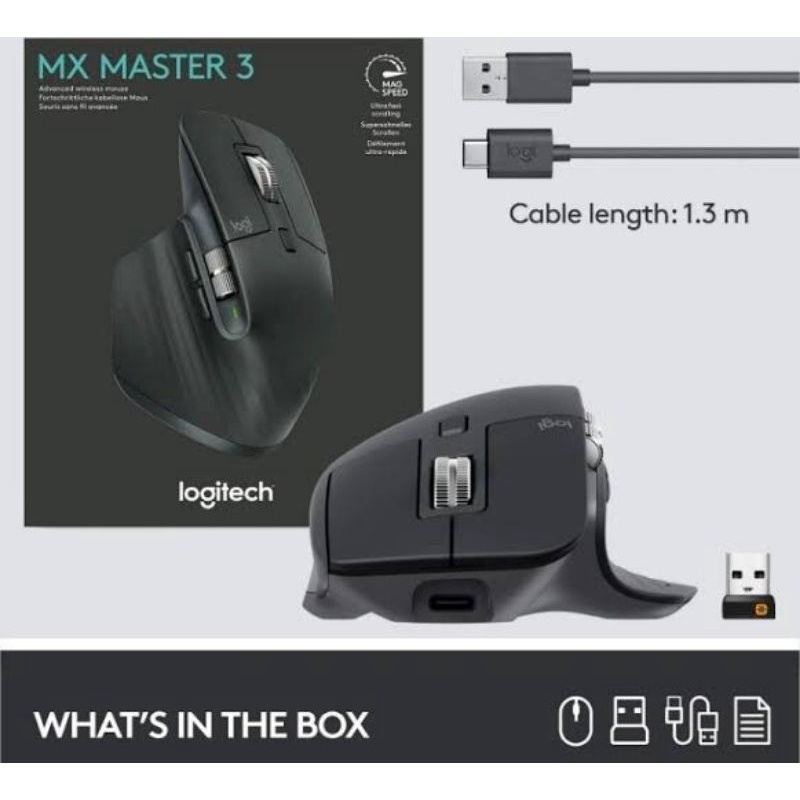 Logitech MX MASTER 3 Wireless Mouse Bluetooth Charging ORIGINAL MXMASTER3