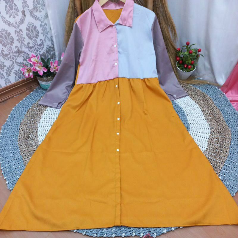 Gamis Wanita Terbaru / Laura Long Dress Kekinian / Dress Remaja