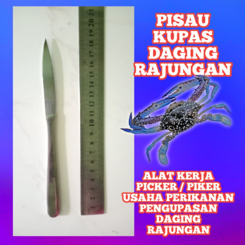 pisau rajungan gagang besar untuk kupas daging rajungan & ketok capit