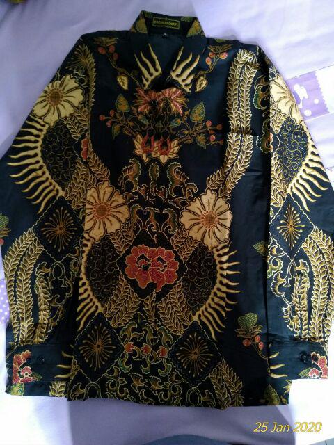 Manunggal Cabut Sogan Kemeja Batik Pria Katun Cabut Primisima Full Furing