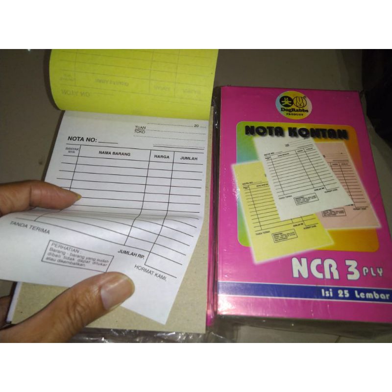 

nota bon kontan ncr 3ply 25halaman 10.5cm x 16.5cm