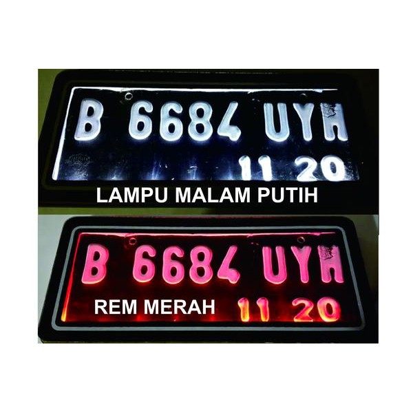Cover / Dudukan Plat Nomor Motor LED Putih
