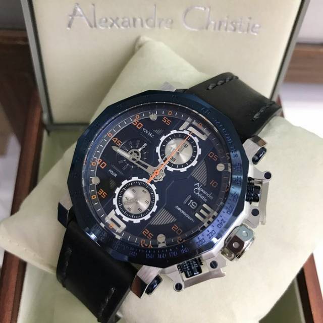 Jam Tangan Pria Alexandre Christie AC 6373 Black Blue