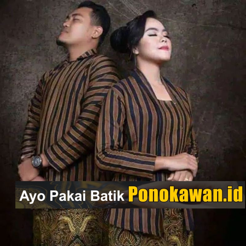 kebaya wanita Baju Lurik Jawa Pria Sorjan Lurik Couple Pria Wanita Pakaian Adat Jawa Khutu Jumbo Ove