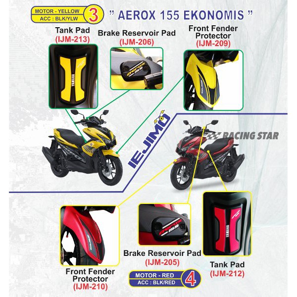 PAKET EKONOMIS BODY PROTECTOR YAMAHA AEROX 155 - AKSESORIS  YAMAHA AEROX 155 - STRIPING AEROX 155