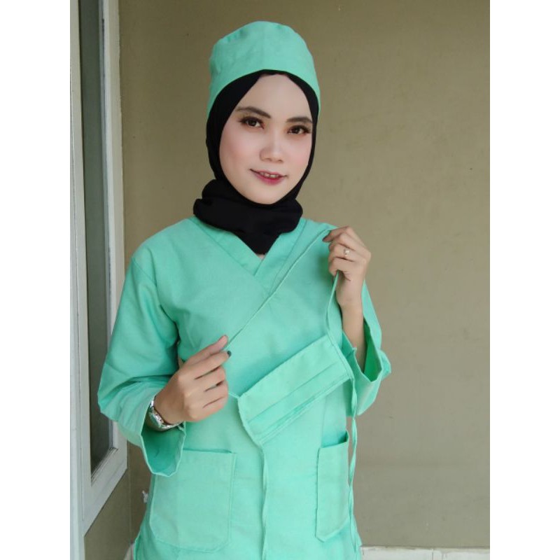 Baju OKA / baju OKA lengan panjang /Baju OK / baju jaga / Baju Perawat medis lengan panjang-7