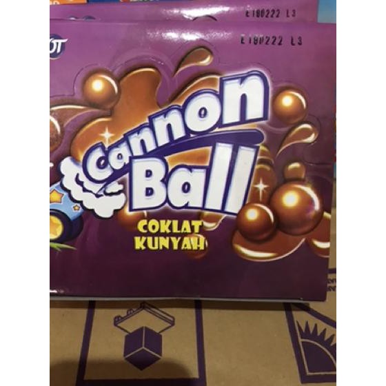 

STAR CANNON BALL canon bal coklat kunyah. 1 box isi 24 Sachet