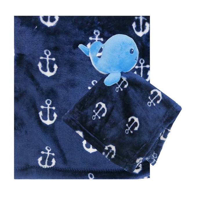 Hudson Baby Security Blanket And Blanket Set Blue