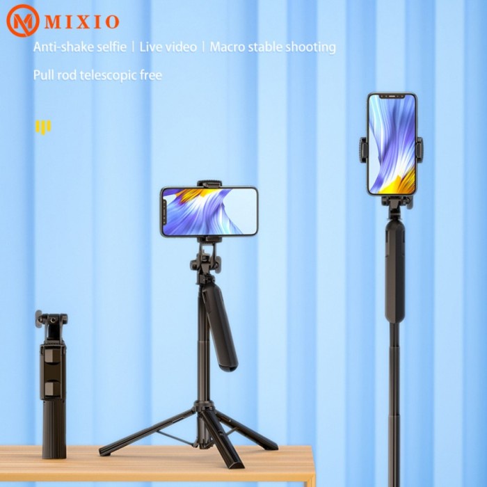 MIXIO A61 1.6M Tongsis Bluetooth Tripod Stabilizer Gimbal Selfie Stick