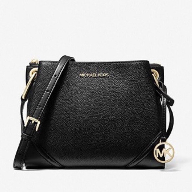 MICHAEL KORS Nicole Large Pebbled Leather Crossbody Bag black