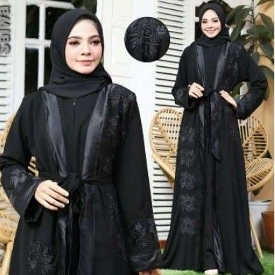 ABAYA SAUDI MEWAH BORDIR HITAM LIST HITAM MEWAH ABAYA YAMAN ABAYA KOMBINASI MEWAH