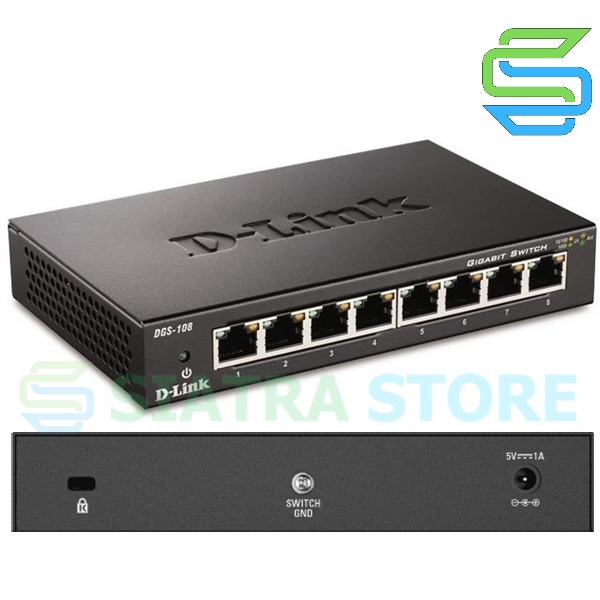 D-LINK DGS-108 8-Port Gigabit Desktop Switch Metal Casing