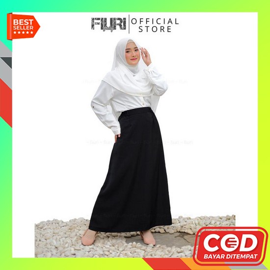 Reiny Skirt Rok Panjang Wanita Bahan Katun Linen Rok Model Terbaru Rok Fiuri - Rok Kain A Polos Pan